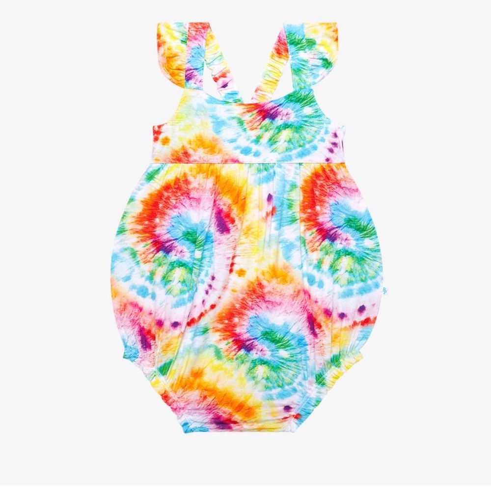Posh Peanut Ruffled Cap Sleeve Bubble Totally Tie Dye SZ 12-18M